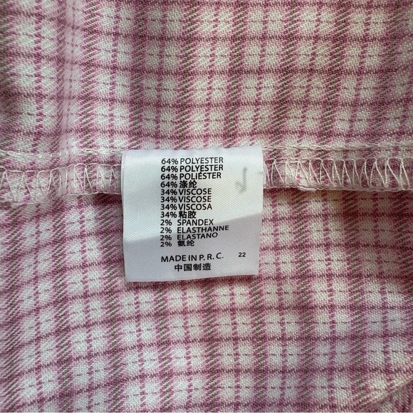 Brandy Melville High Waist Mini Pencil Skirt Pink and White Plaid - Picture 5 of 10